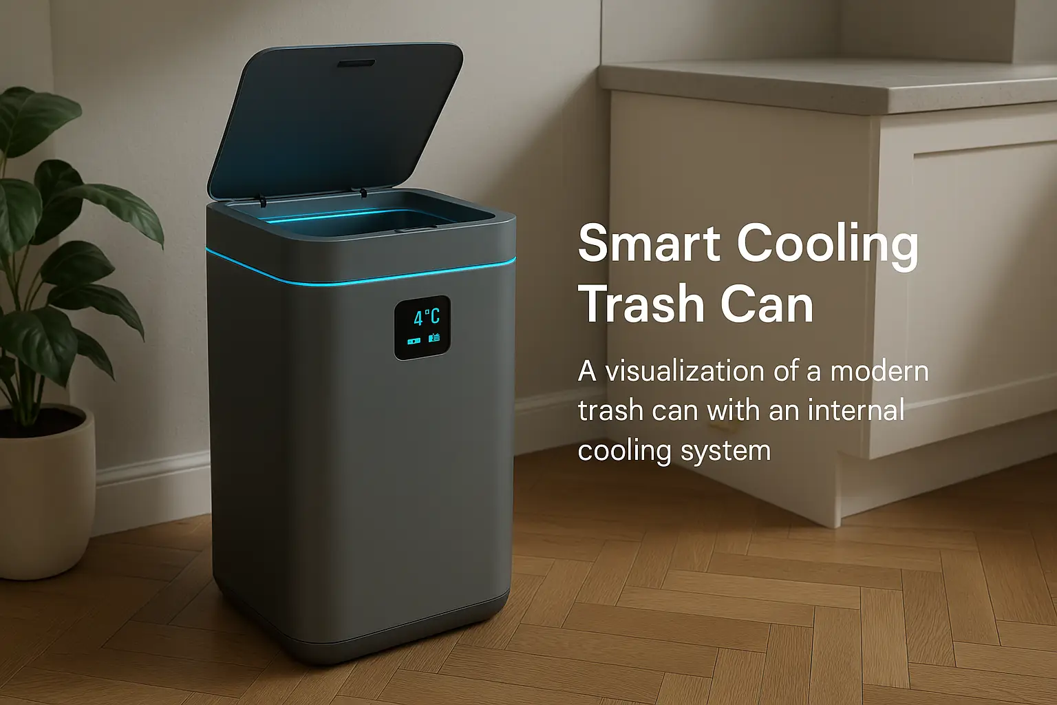 Smart Cooling Trash Can - Innovative Odor Control Solution